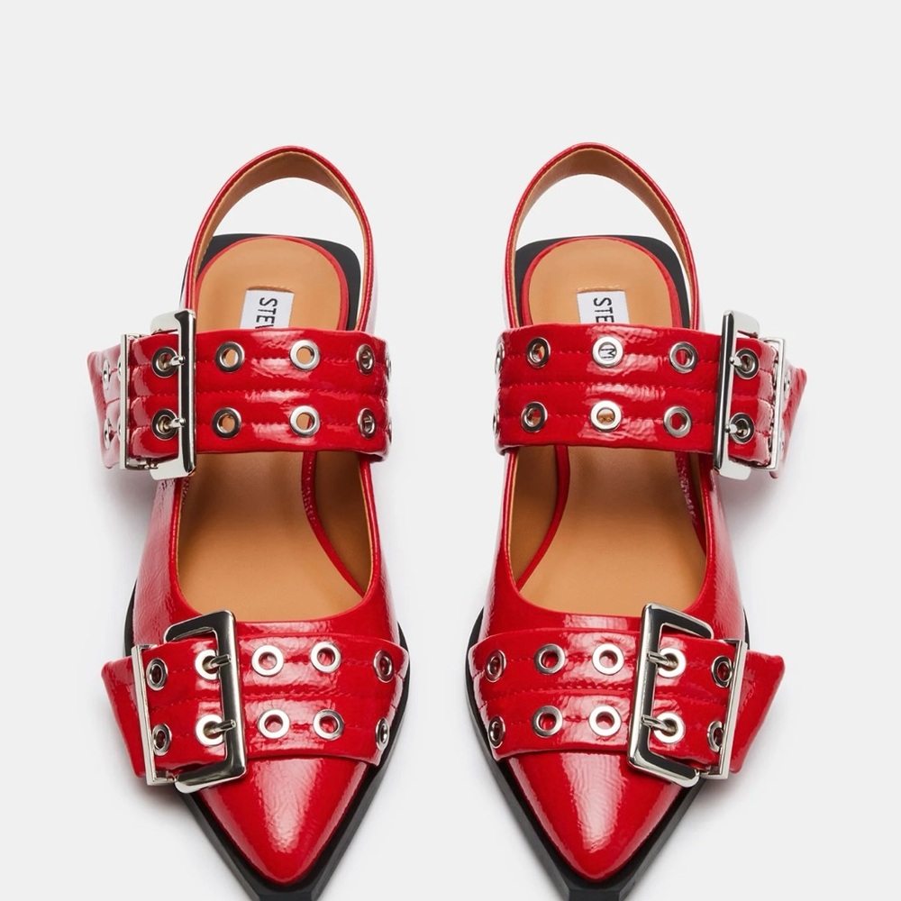 Steve Madden Red Heeled Patent Leather Shoes